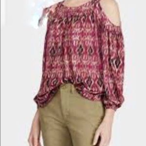 Lauren Cold Shoulder Long Sleeve Top M